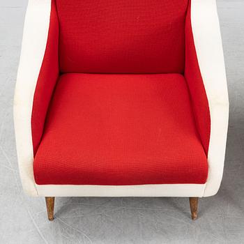 Gio Ponti, tillskrivna, fåtöljer, ett par, troligen utförda av Cassina, Italien 1950-60-tal.