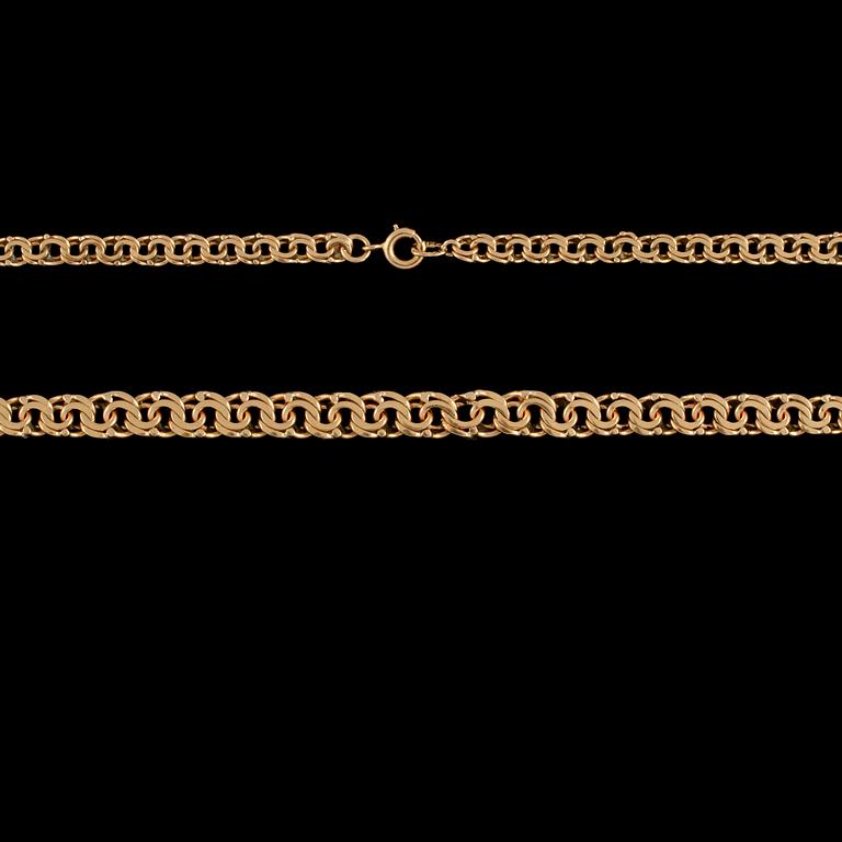 HALSLÄNK, 18K guld, kattfotstämplad, 1945. Vikt 24.0 g.