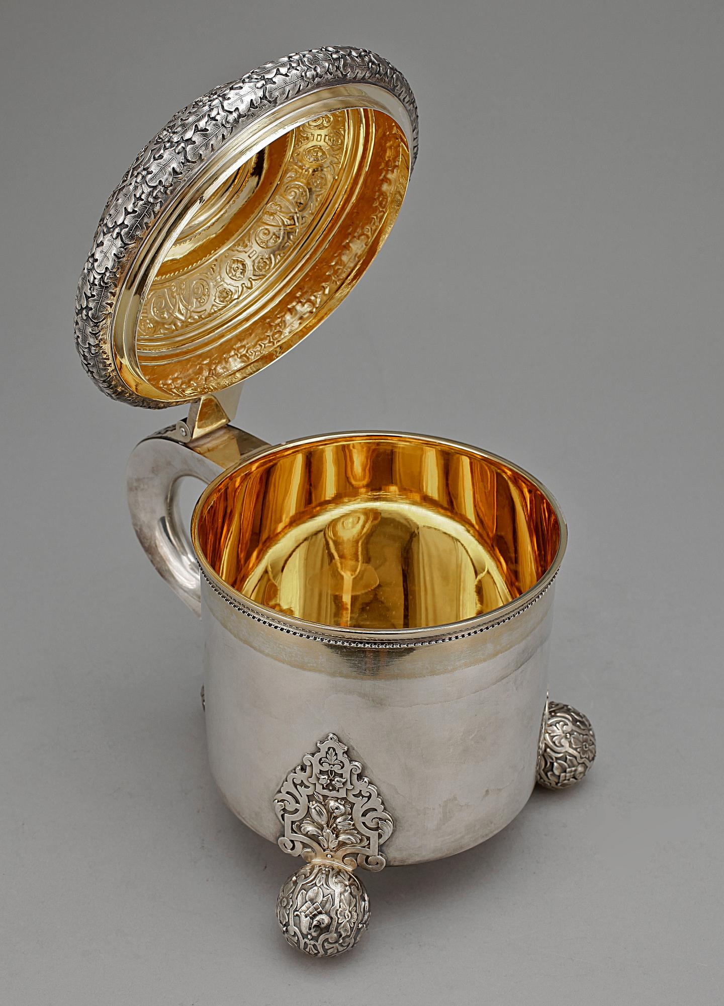 DRYCKESKANNA, silver, GAB, Stockholm, 1939. Totalvikt 1165 g.