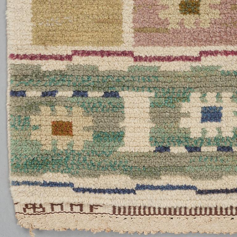 Märta Måås-Fjetterström, Matto, "Ängarna", knotted pile, ca 244-245,5 x 178,5-181,5 cm, signed AB MMF.