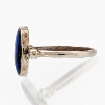 Lapis lazuli and sodalite jewellery, 1 ring and 2 necklaces, silver and White metal.