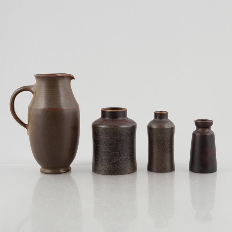 Erich & Ingrid Triller, four stoneware vases, Tobo.