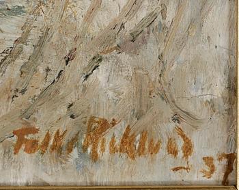 FOLKE RICKLUND, olja på pannå, signerad och daterad -37.