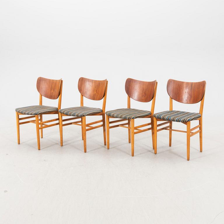 Henning & Eva Koppel, a set of four teak 1950s charis.