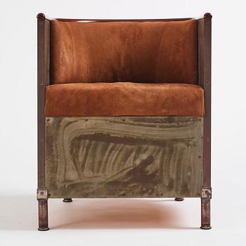 Mats Theselius, a "Järn/Moccafåtöljen" armchair, ed. 216/360, Källemo, Värnamo, post 1994.