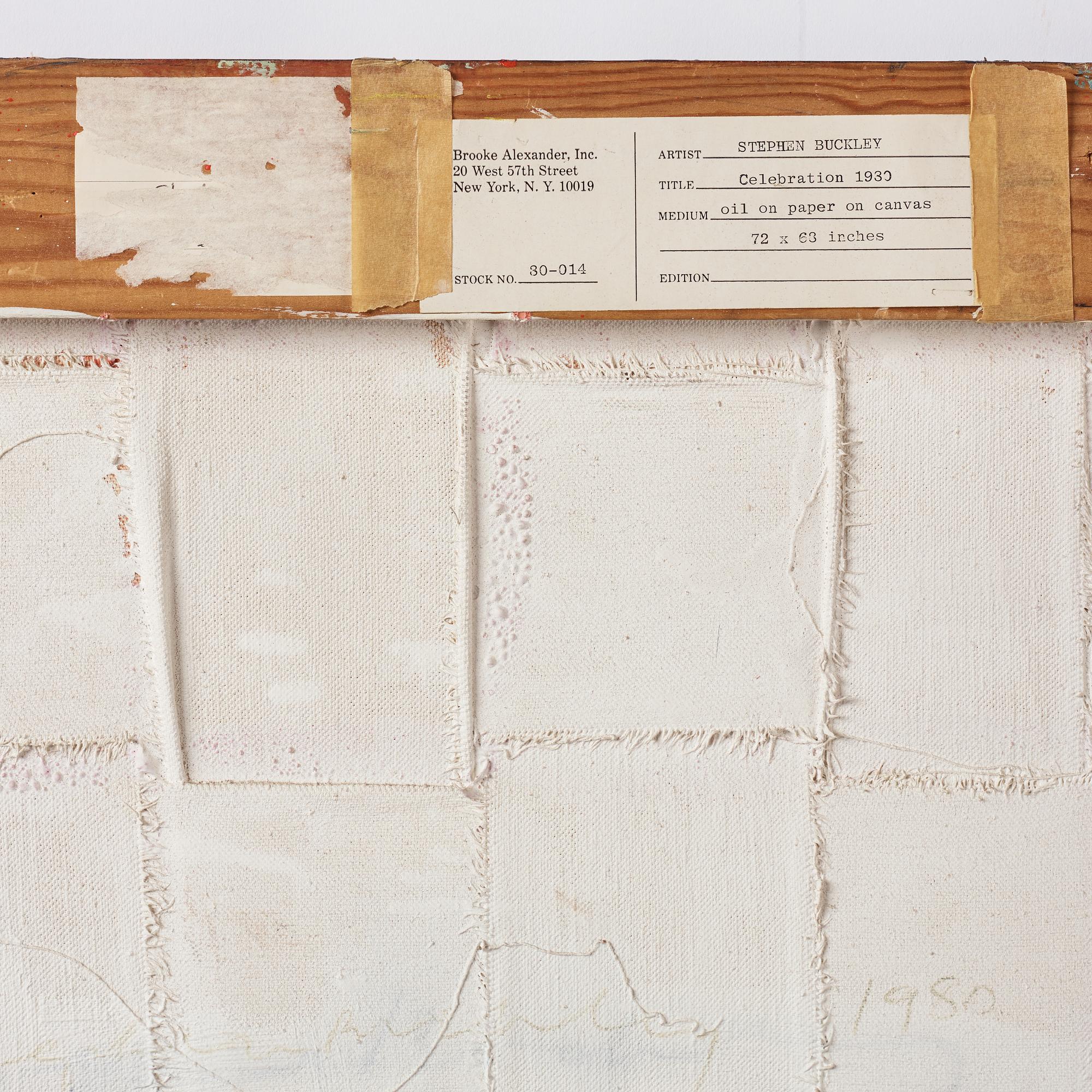 Stephen Buckley, oil on paper on canvas, executed in 1980.