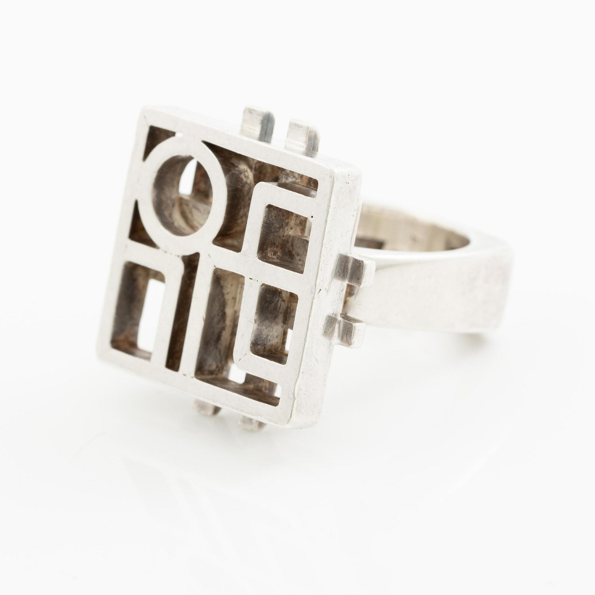 Claës E. Giertta, a ring and a bangle, silver, Stockholm 1961 and 1965.