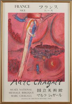 Marc Chagall · MARC CHAGALL, efter, utställningsaffisch, Mourlot.