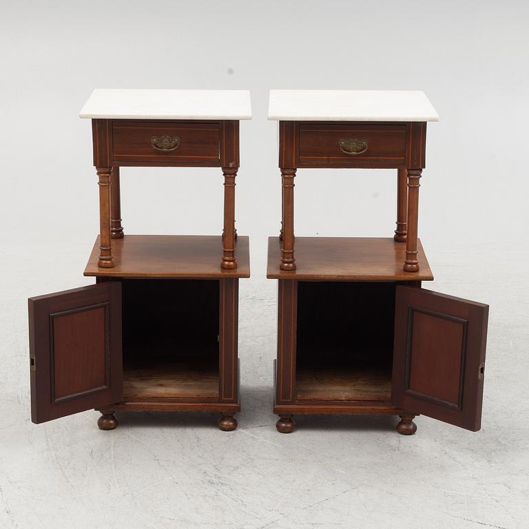 A pair of bedside table, first half of the 20th century.