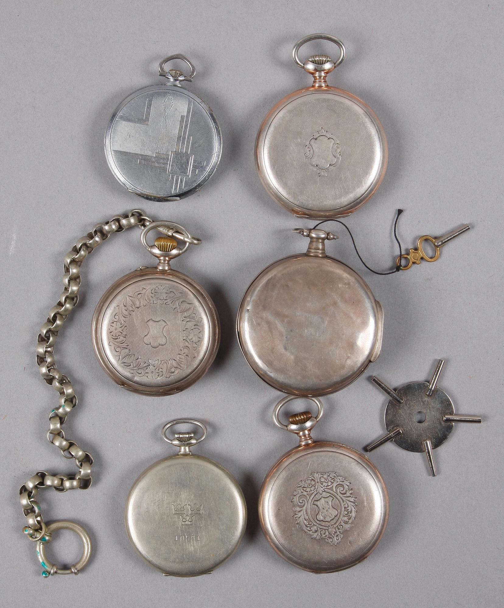 HERRFICKUR, 6 st, mest silver, tidigt 1800-tal till 1900-tal. Bla Wallerius Norrköping.