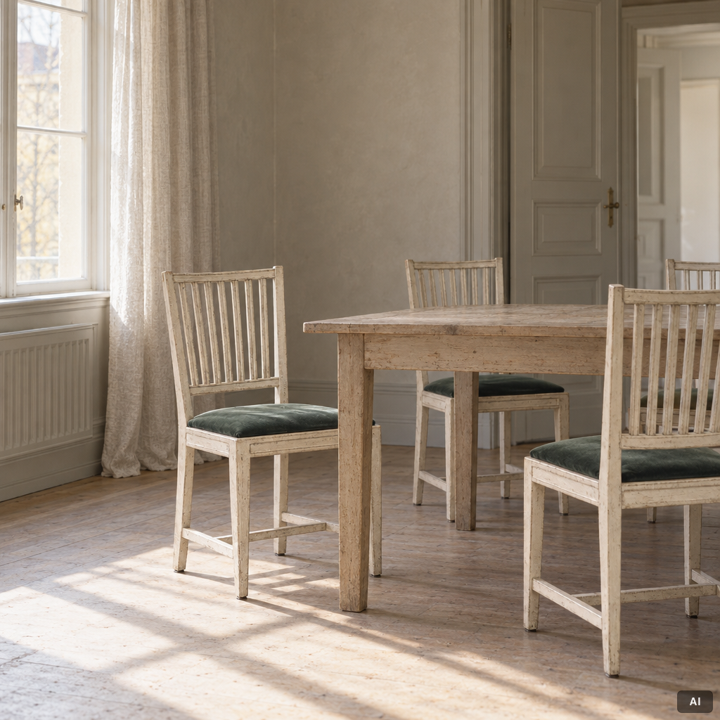 A set of eight chairs, 20th century.