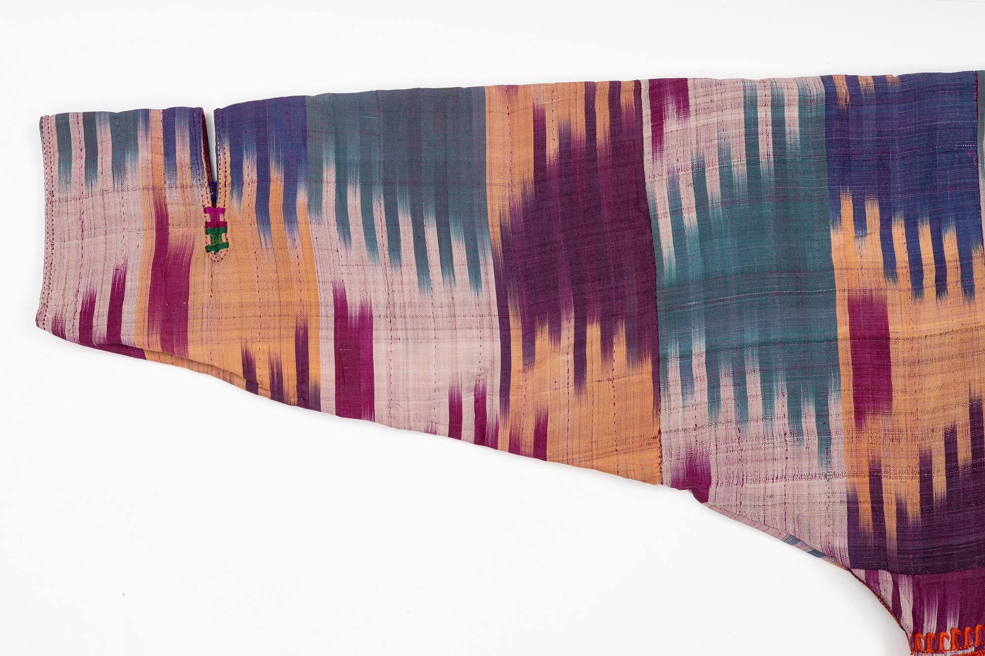 A woman’s Chapan, silk and cotton Ikat, Central Asia, 1880s.