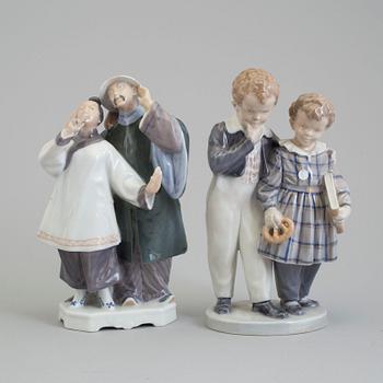 Two Christian Thomsen porcelain figuregroups, for Royal Copenhagen, Denmark, 1940/80s.