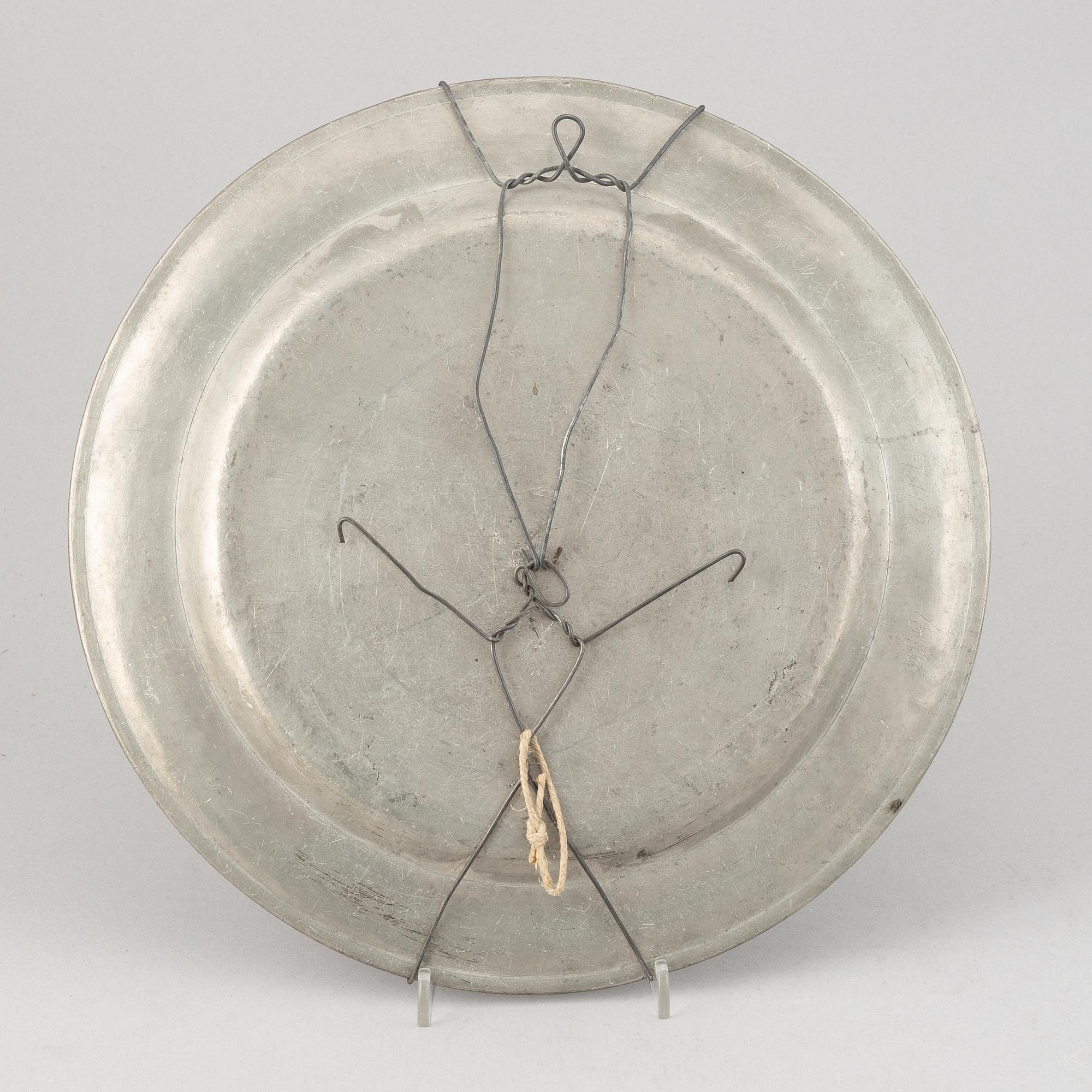 A group of six pewter dishes, different makers mark, most early 19th Century, Swedish/English.