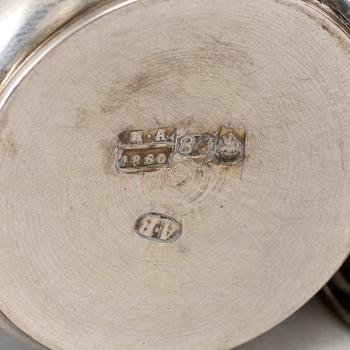 A set of four Russian 19th century silver and niello vodka cups, Moscow.