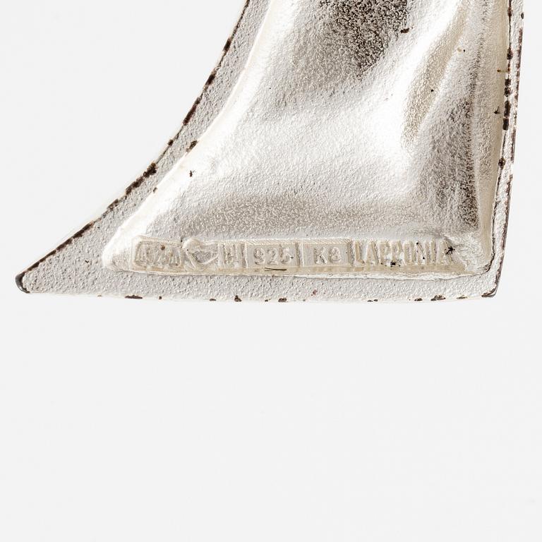 Björn Weckström, a pair of earrings "Silver Facets" for Lapponia, Finland 1987.