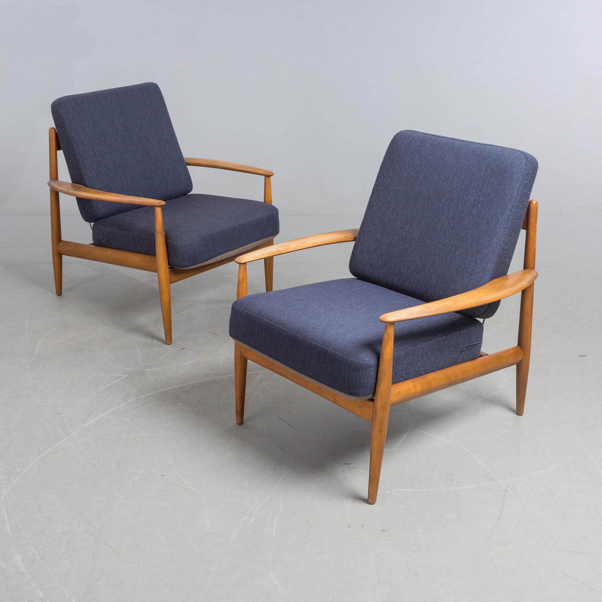 FÅTÖLJER, ett par, Grete Jalk, France & son, Danmark, 1960-tal.