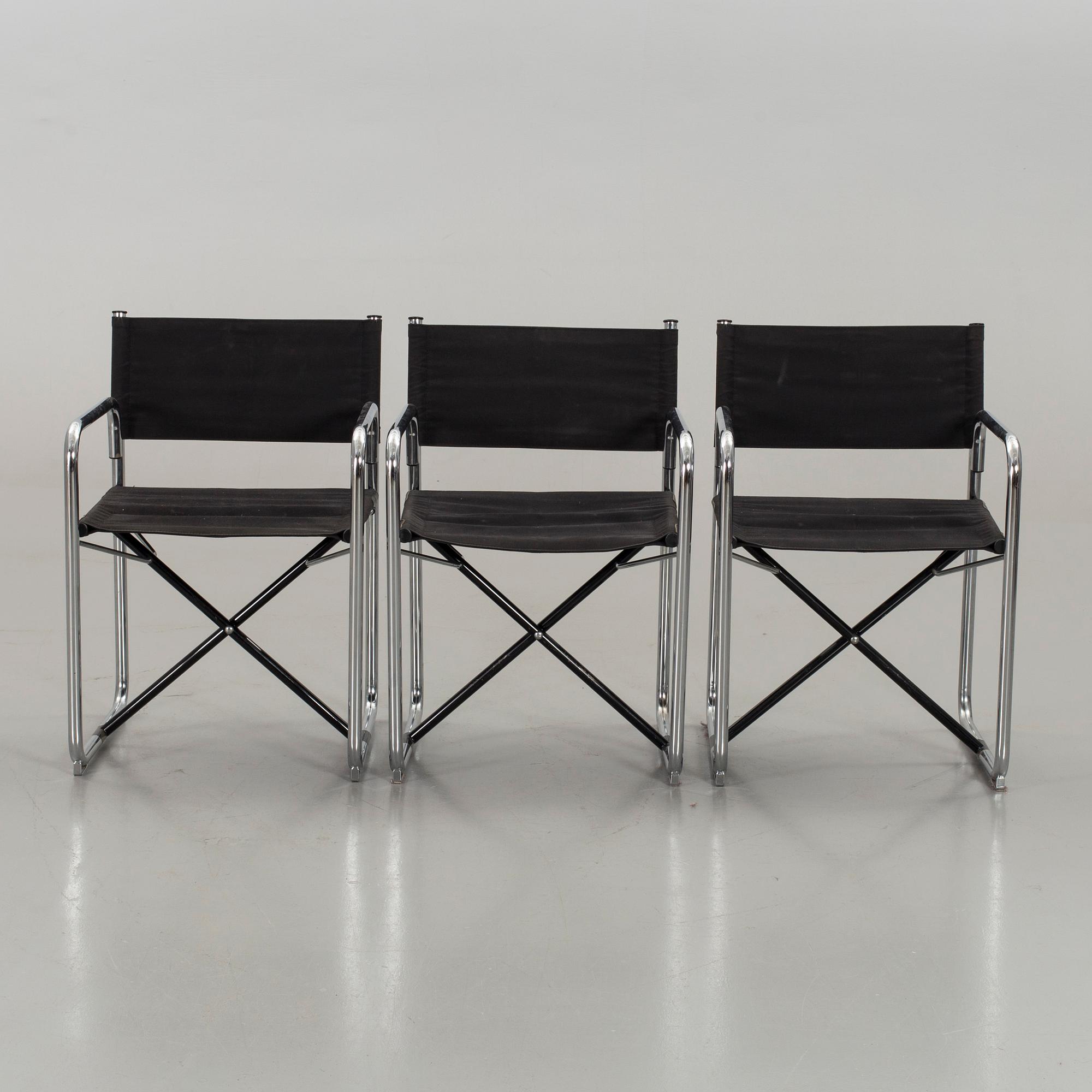 BÖRJE LINDAU & BO LINDEKRANTZ, regissörstolar, 3 st, "X75-2", Lammhults, 1900-talets andra hälft.