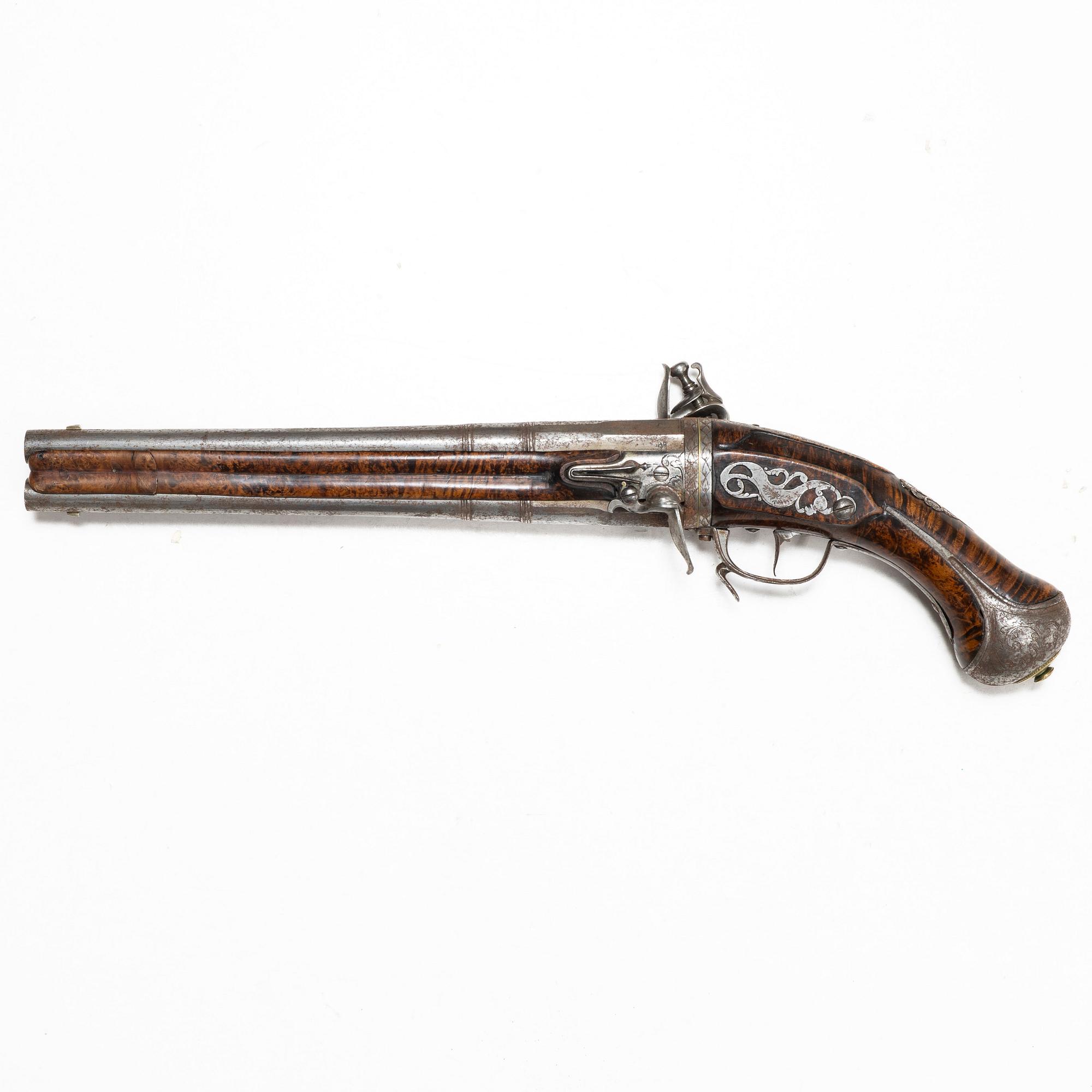 Flintlåspistol, s k Wender, signerad, 1700-talets mitt.