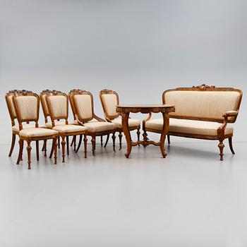 SALONGSGRUPP, 9 delar, 1800-talets andra hälft.