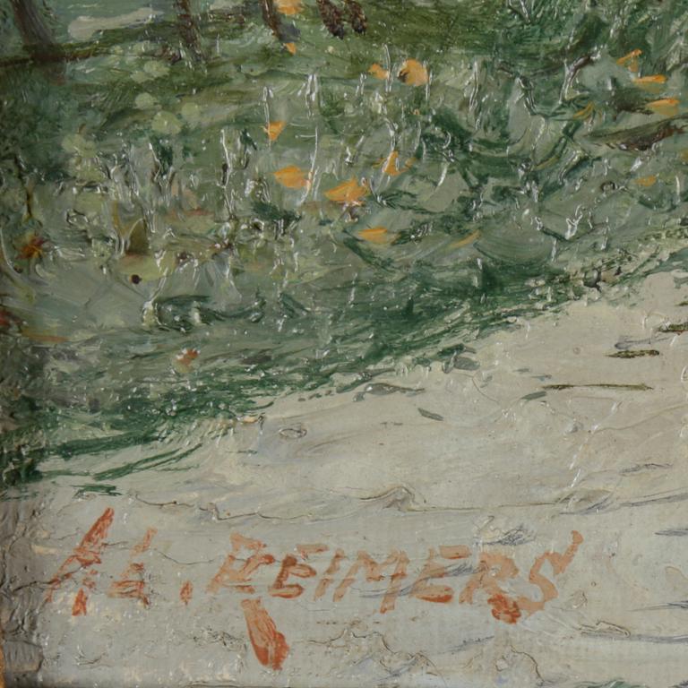 OKÄND KONSTNÄR, olja på duk, 1800-talets slut. Signerad Al Reimers.