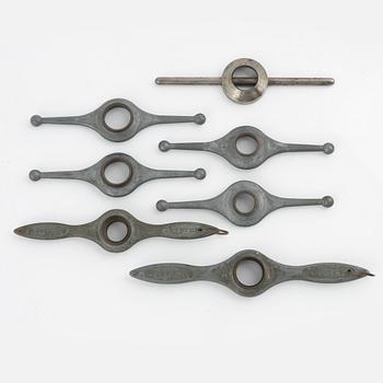 Set of Rolex Oyster Openers, "Propeller Openers", 7 pcs., ca 1960, "Åke Falk Urhandel".