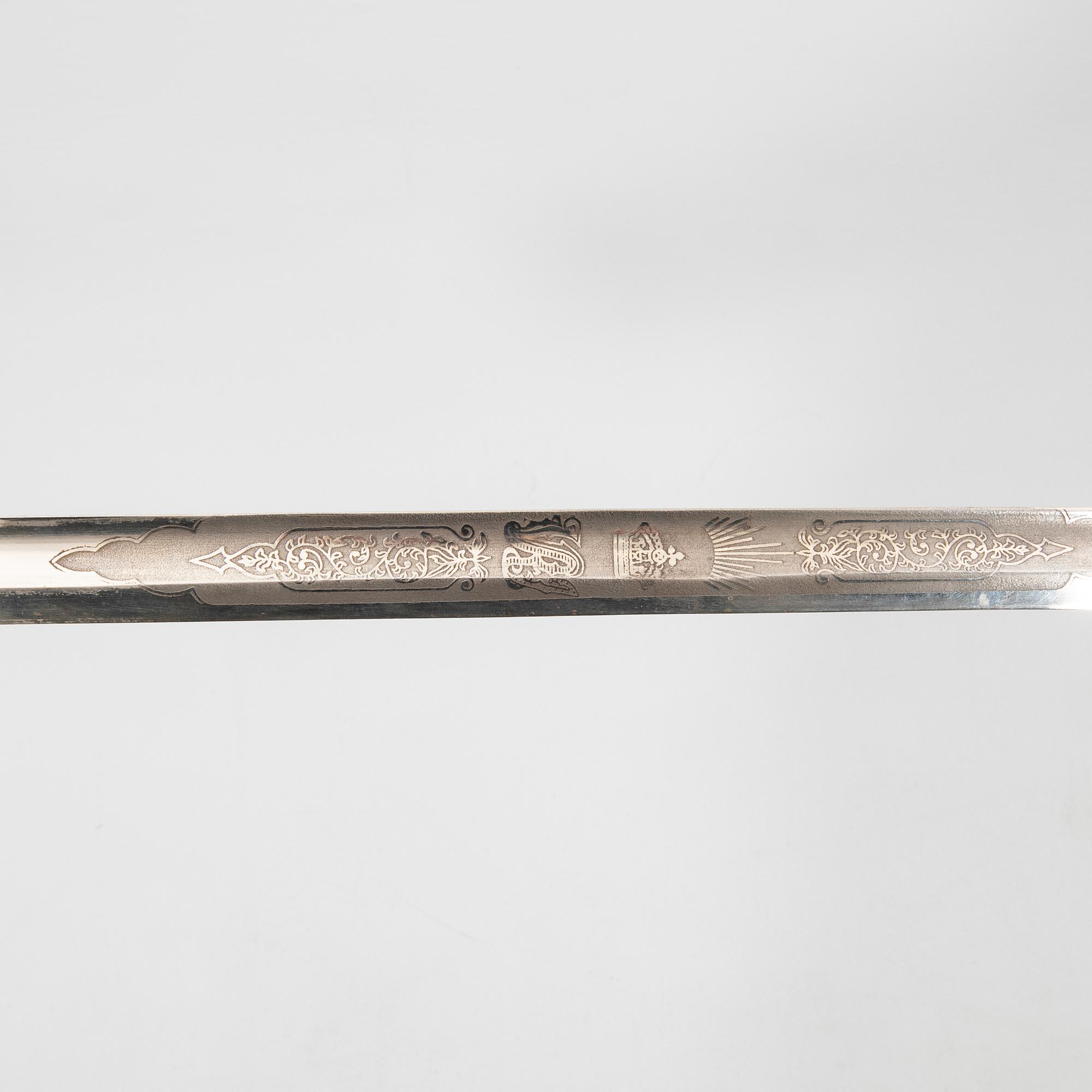 Sabel, brittisk, m/1822 för infanteri officer, med balja.