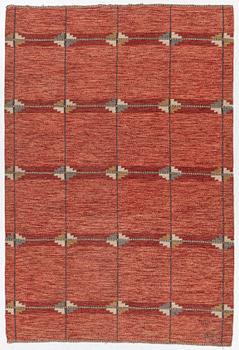 Rakel Carlander, a carpet, flat weave, c 243 x 164 cm, signed RC.