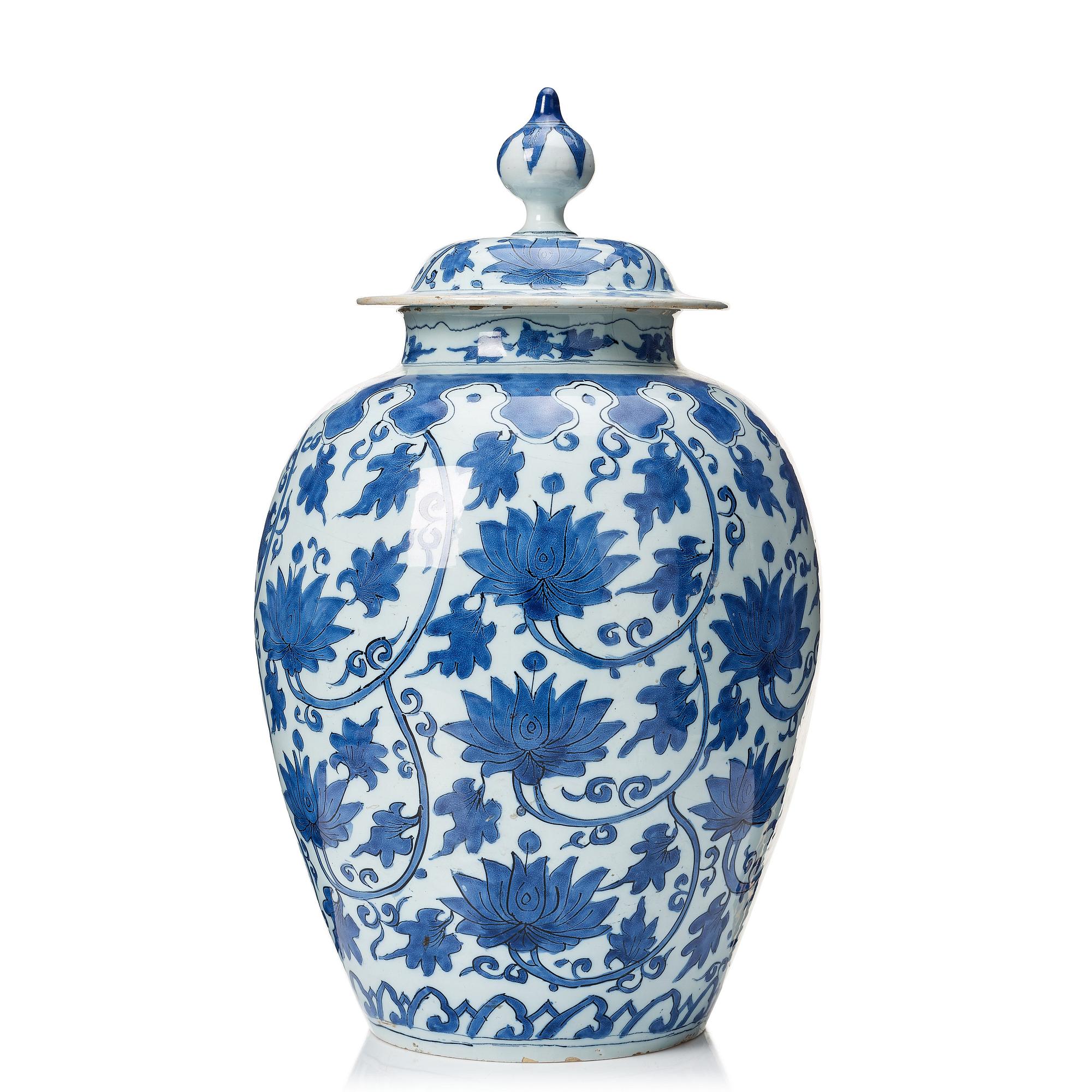 A Delft faiance jar, 18th Century.