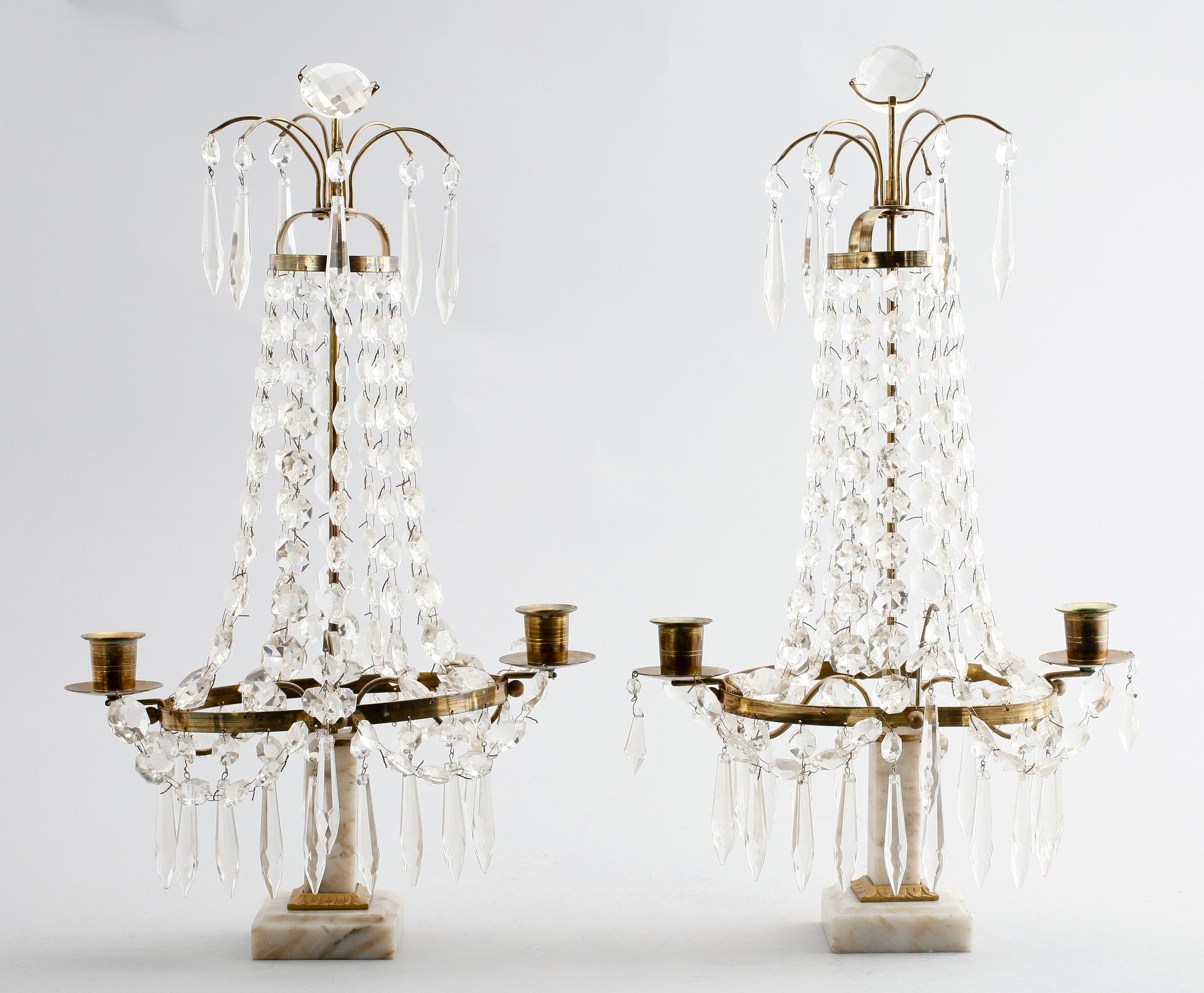 BORDSLYSTRAR, 1 par, gustaviansk stil, 1900-talets mitt.