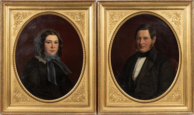 Frederik Ludvig Storch, olja på duk, ett par, signerade och daterade 1856.