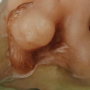 Joseph Cheret, Almaric Walter, figur, vilande kvinna, pâte de verre, Nancy Frankrike.