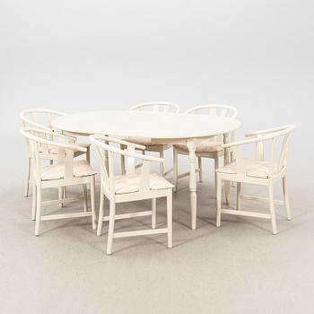 carl-Ewert Ekström dining set 7 parts, second half of the 20th century  Albin Johansson & Söner i Hyssna AB,