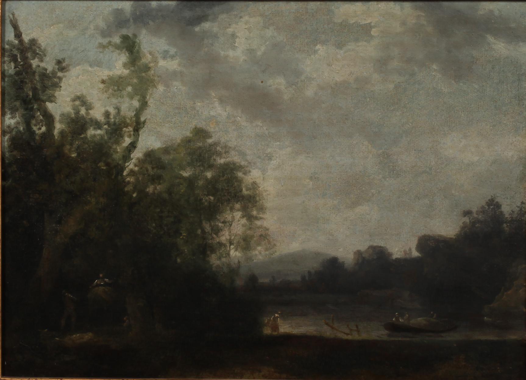 OKÄND KONSTNÄR, 2 st oljemålningar på duk, Jean Pillements art, 1800-talets början.