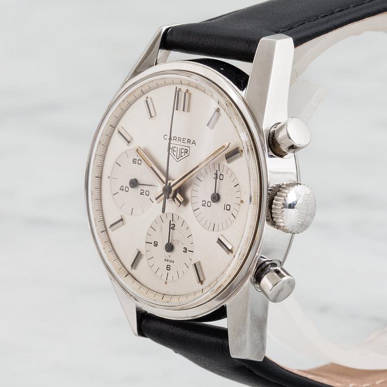HEUER, Carrera (T SWISS), "Second Execution", chronograph, wristwatch, 36 mm,