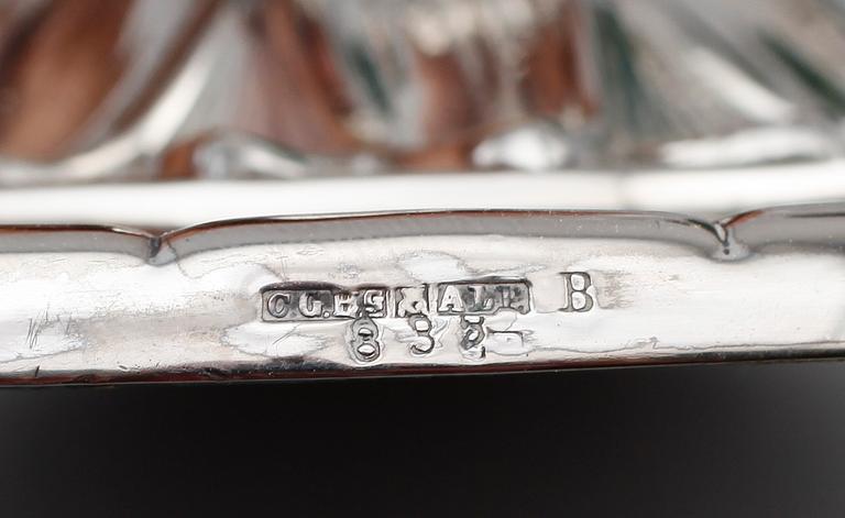 KANDELABRAR, 1 par, nysilver, CH Hallberg, 1900-talets mitt.