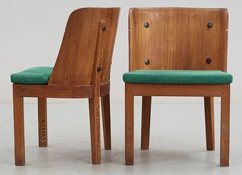 A set of four chairs and two armchairs by Axel Einar Hjorth, Nordiska Kompaniet, Stockholm 1930's.