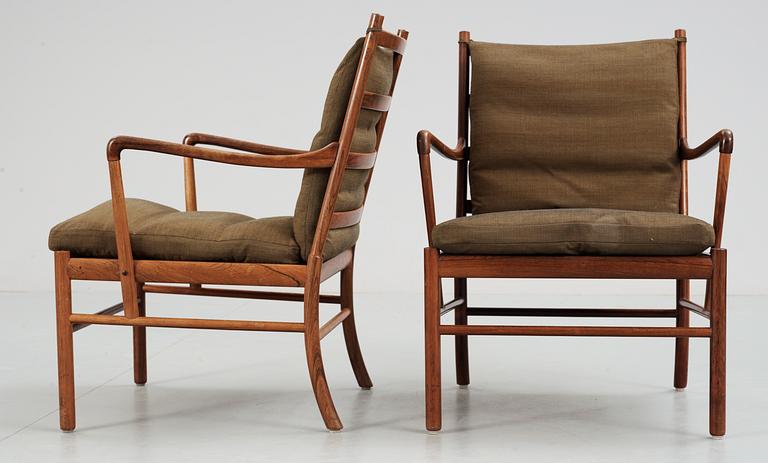 A pair of Ole Wanscher palisander 'Colonial Chair, PJ 149', Poul Jeppesen, Denmark.