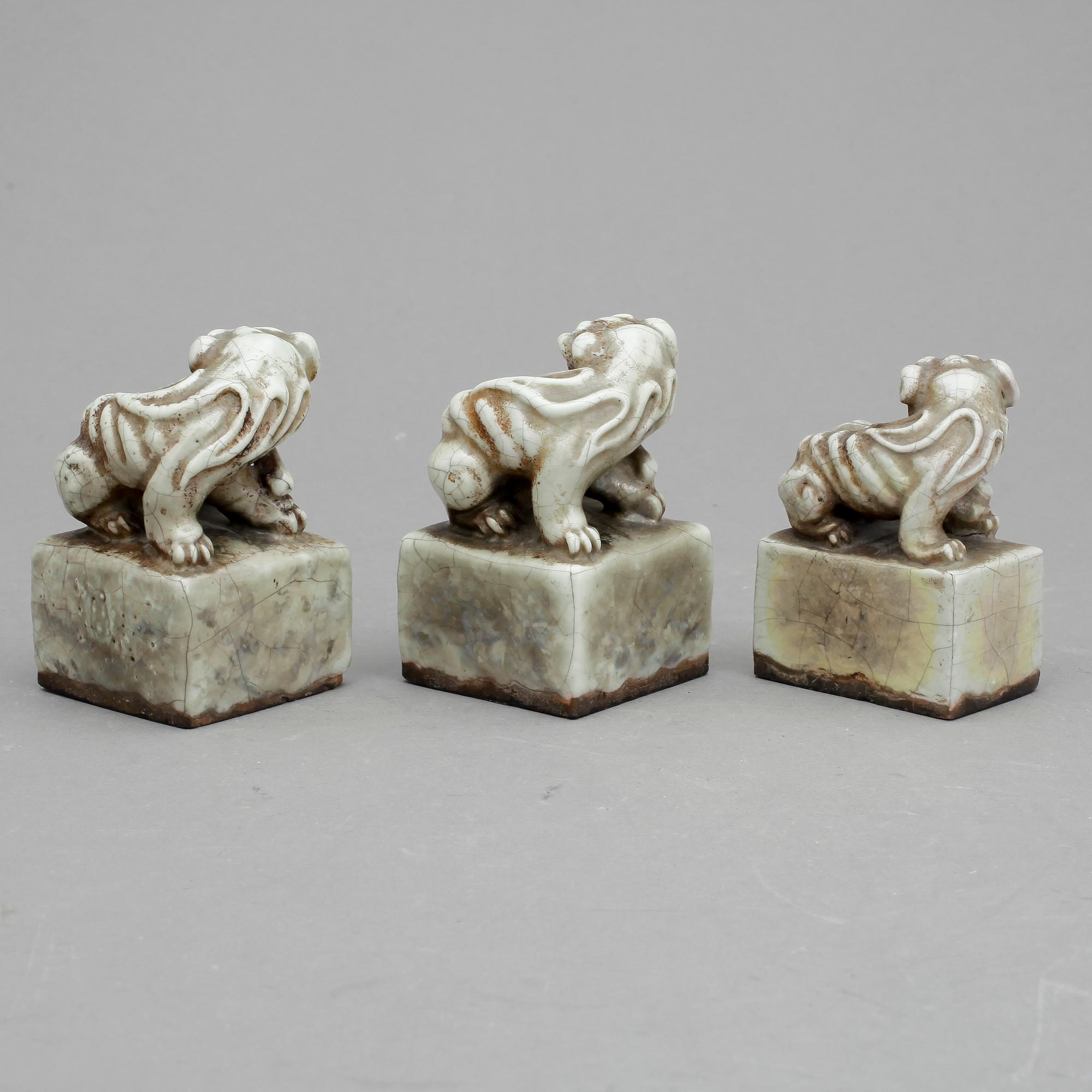 SIGILL, 3 st, keramik, Kina, 1800/1900-tal.