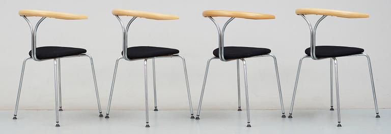 STOLAR, 4 st,  Björn Alge, Lindlöfs Interiör, Lammhult. Stämpelmärkta.