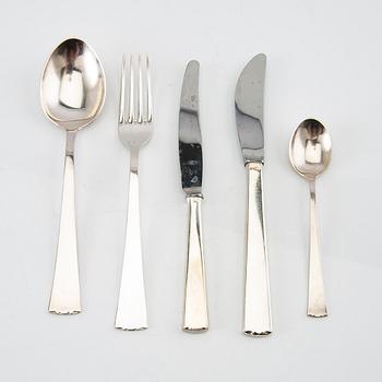 Gustaf Jansson cutlery, 72 pcs "Diplomat", silver Stockholm CG Hallberg and GAB 1950s.