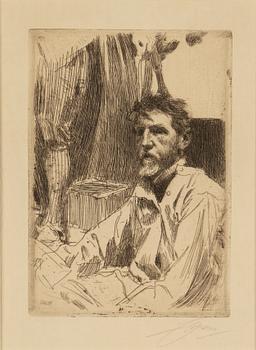 Anders Zorn, etsning, 1897, signerad med blyerts.