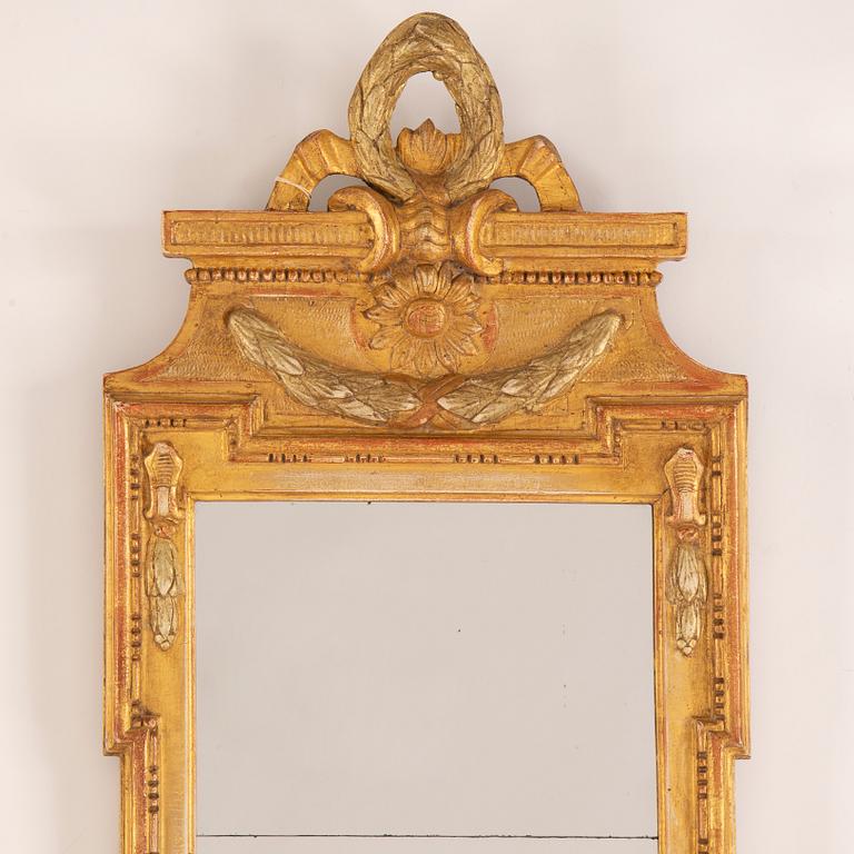 Nils Meunier, spegel, gustaviansk, daterad 1772.