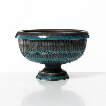 Stig Lindberg, skål på fot, stengods, Gustavsbergs Studio 1964.