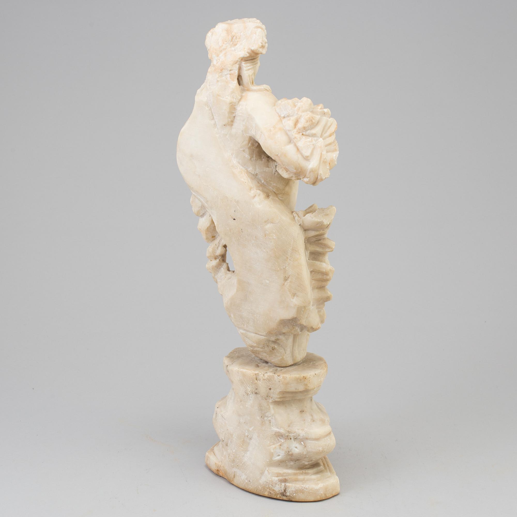 A 19TH CENTURY ALABASTER SCULPTURE.