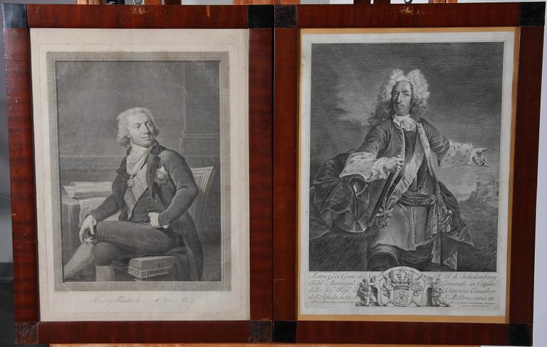 GRAVYRER, 2 st. 1700/1800-tal.