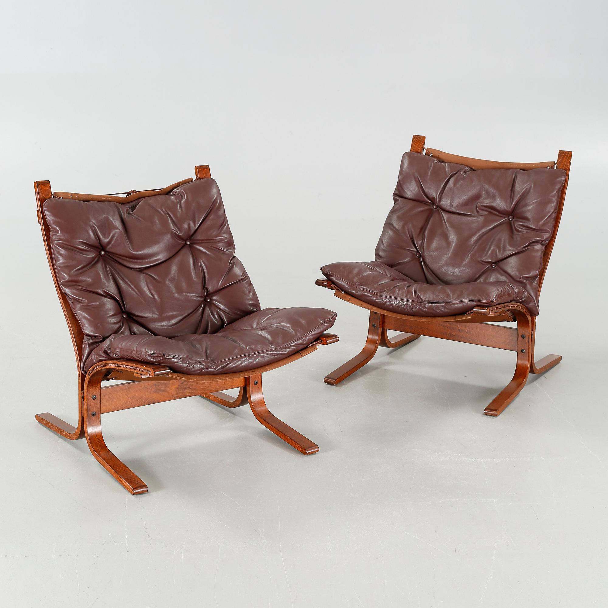 A pair of lounge chair på Ingmar Relling, model "Siesta", Westnofa, from the latter half of the 20th century.