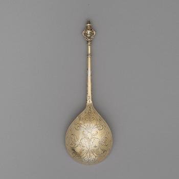 A Swedish 17th century silver-gilt spoon, mark of Johan Christophersson, Torshälla (1639-1671).
