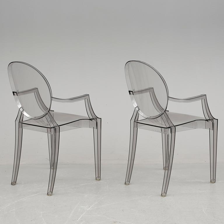 KARMSTOLAR, ett par, "Louis Ghost", Philippe Starck för Kartell.