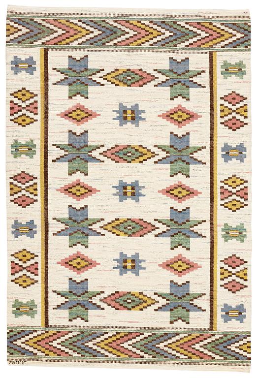 Märta Måås-Fjetterström, A CARPET, "Vit botten", flat weave, ca 263 x 178 cm, signed AB MMF.